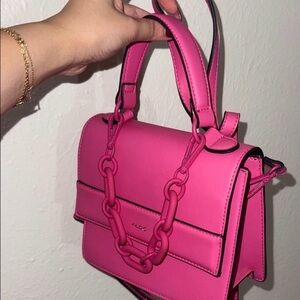Aldo Vibrant Pink Mini Bag with Chain Detail